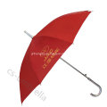 Red Fabric Chrome Plated Frame Promotional Straight Gift Umbrella (YSS0097)